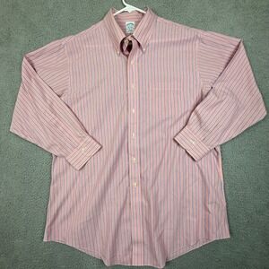 Brooks‎ Brothers Mens Striped Button Down Shirt Slim Fit Non Iron Dress Shirt